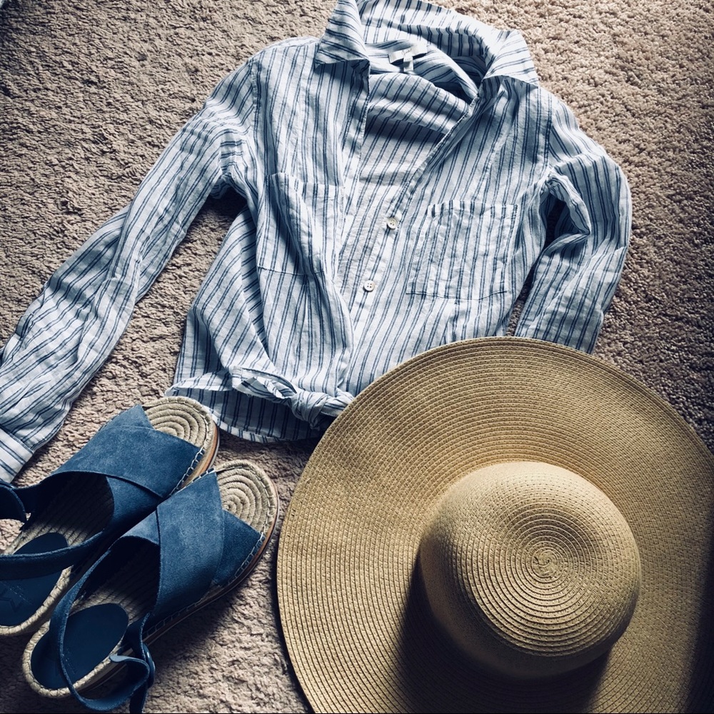 J crew floppy straw hat